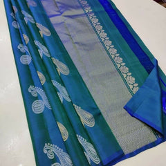 Traditional Ethnic Lichi Silk Saree with Zari Design