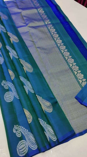 Traditional Ethnic Lichi Silk Saree with Zari Design
