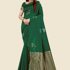Traditional Ethnic Lichi Silk Saree with Zari Design
