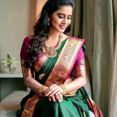 Designer Lichi Silk Saree with Exquisite Zari Detailing