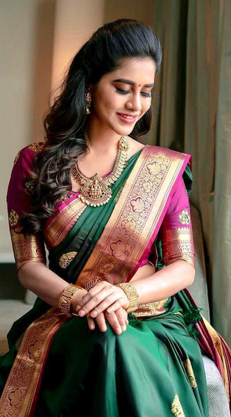 Designer Lichi Silk Saree with Exquisite Zari Detailing