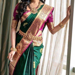 Designer Lichi Silk Saree with Exquisite Zari Detailing