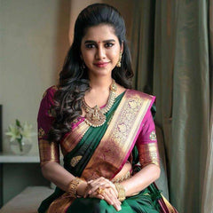 Designer Lichi Silk Saree with Exquisite Zari Detailing