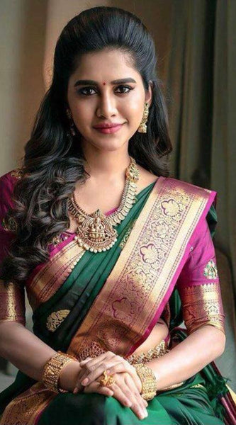 Designer Lichi Silk Saree with Exquisite Zari Detailing