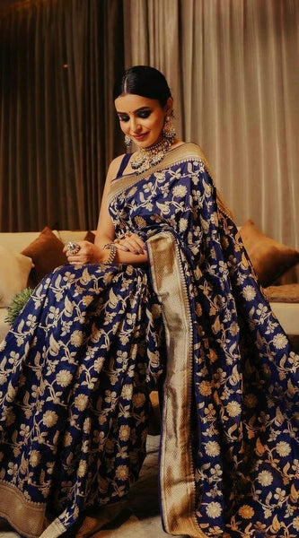Soft Lichi Silk Saree with Royal Zari Work