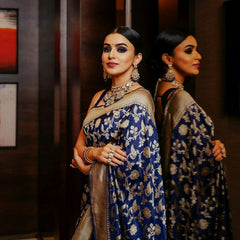 Soft Lichi Silk Saree with Royal Zari Work