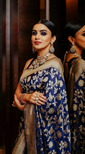 Soft Lichi Silk Saree with Royal Zari Work