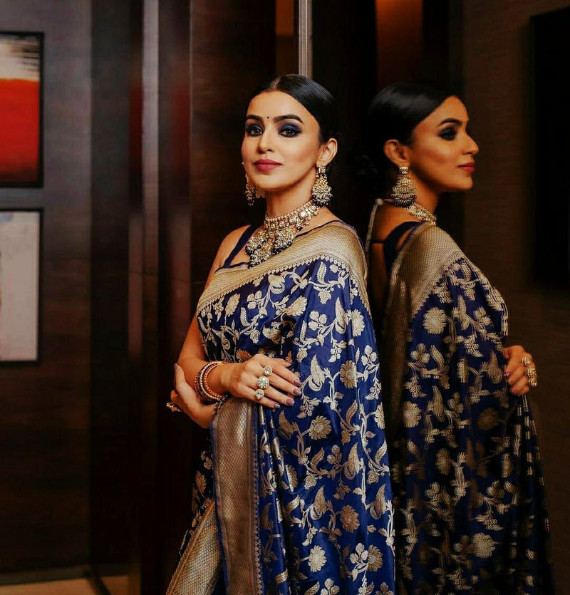 Soft Lichi Silk Saree with Royal Zari Work