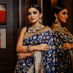 Soft Lichi Silk Saree with Royal Zari Work