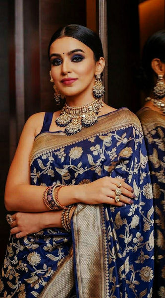 Soft Lichi Silk Saree with Royal Zari Work