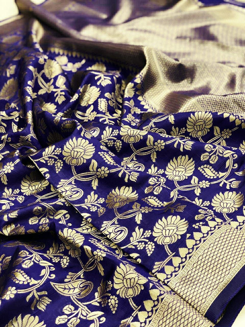 Soft Lichi Silk Saree with Royal Zari Work