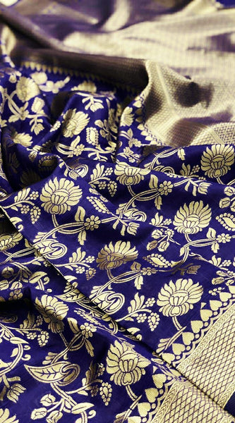 Soft Lichi Silk Saree with Royal Zari Work