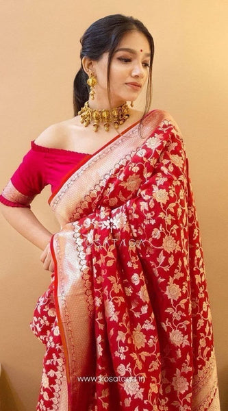 Trending Lichi Silk Saree with Fancy Zari Work