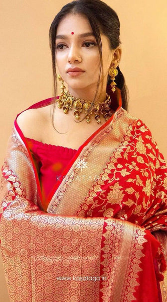 Trending Lichi Silk Saree with Fancy Zari Work