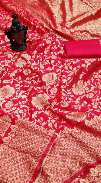 Trending Lichi Silk Saree with Fancy Zari Work