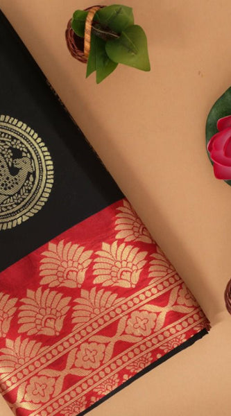Handwoven Lichi Silk Saree with Exclusive Zari Art