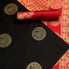 Handwoven Lichi Silk Saree with Exclusive Zari Art