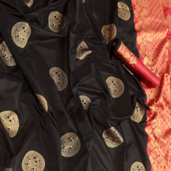 Handwoven Lichi Silk Saree with Exclusive Zari Art