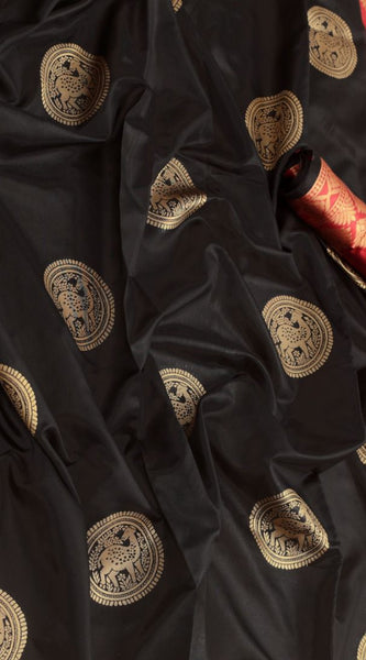 Handwoven Lichi Silk Saree with Exclusive Zari Art