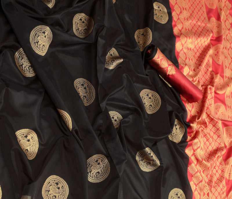 Handwoven Lichi Silk Saree with Exclusive Zari Art