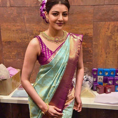 Ethnic Lichi Silk Saree with Beautiful Zari Finish