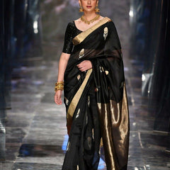 Gorgeous Lichi Silk Saree with Grand Zari Pallu
