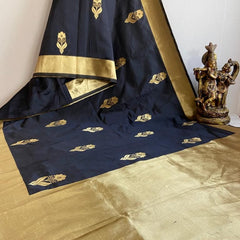 Gorgeous Lichi Silk Saree with Grand Zari Pallu