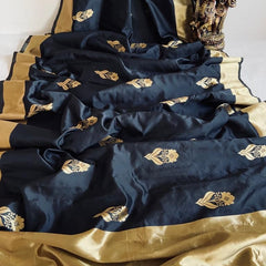 Gorgeous Lichi Silk Saree with Grand Zari Pallu