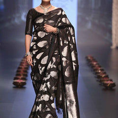 Latest Designer Lichi Silk Saree with Zari Embroidery