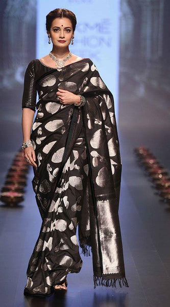 Latest Designer Lichi Silk Saree with Zari Embroidery