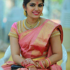 Stylish Lichi Silk Saree with Heavy Zari Border