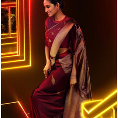 New Arrival Lichi Silk Saree with Unique Zari Weaving