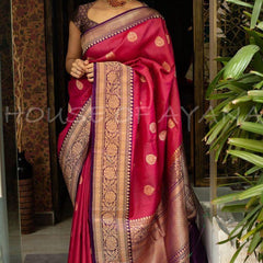 Charming Party Wear Lichi Silk Saree with Stylish Zari Work