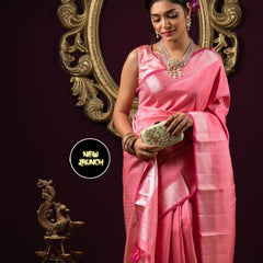 Royal Look Lichi Silk Saree with Heavy Zari Pallu