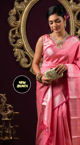 Royal Look Lichi Silk Saree with Heavy Zari Pallu