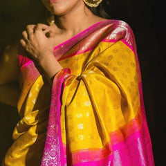 Handloom Lichi Silk Saree with Gorgeous Zari