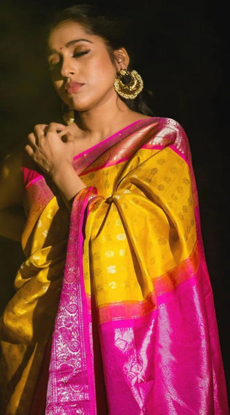 Handloom Lichi Silk Saree with Gorgeous Zari