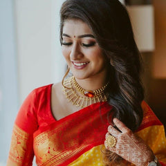 Affordable Luxury Lichi Silk Saree with Stunning Zari Details