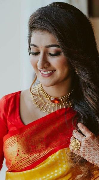 Affordable Luxury Lichi Silk Saree with Stunning Zari Details
