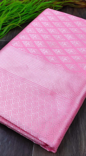 Fancy Party Wear Lichi Silk Saree with Beautiful Zari Art