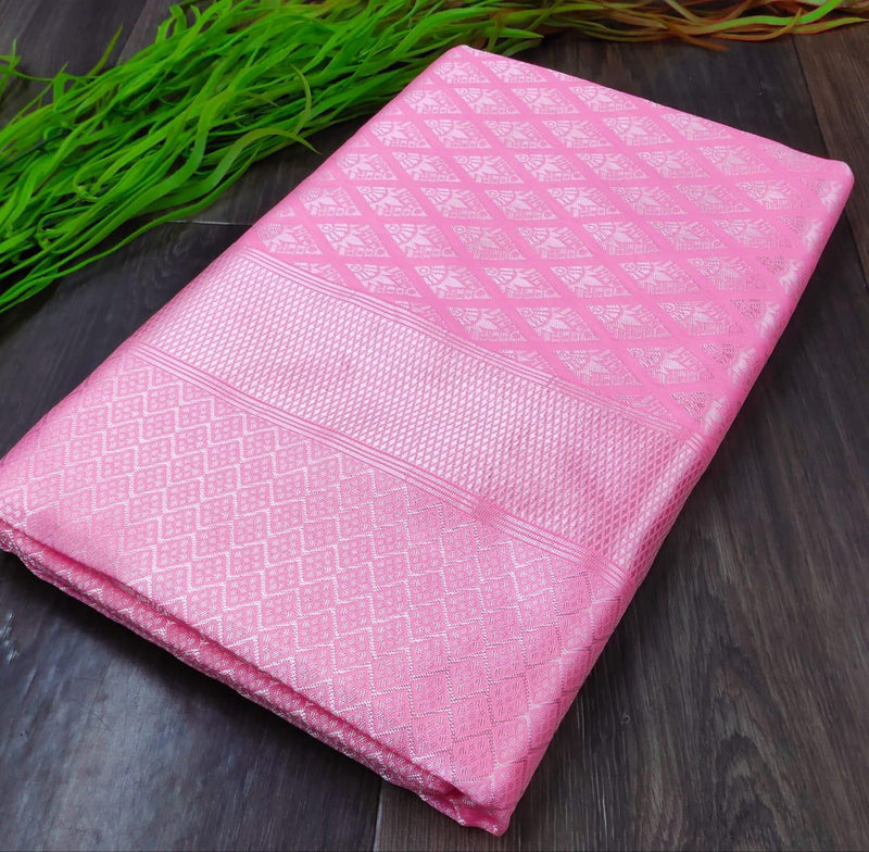 Fancy Party Wear Lichi Silk Saree with Beautiful Zari Art