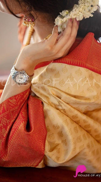 Elegant Wedding Lichi Silk Saree with Zari Woven Design