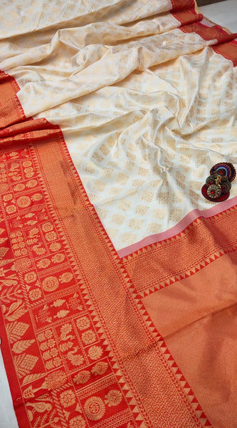Elegant Wedding Lichi Silk Saree with Zari Woven Design