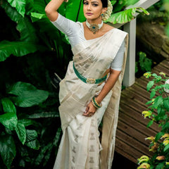 Bridal Special Lichi Silk Saree with Royal Zari