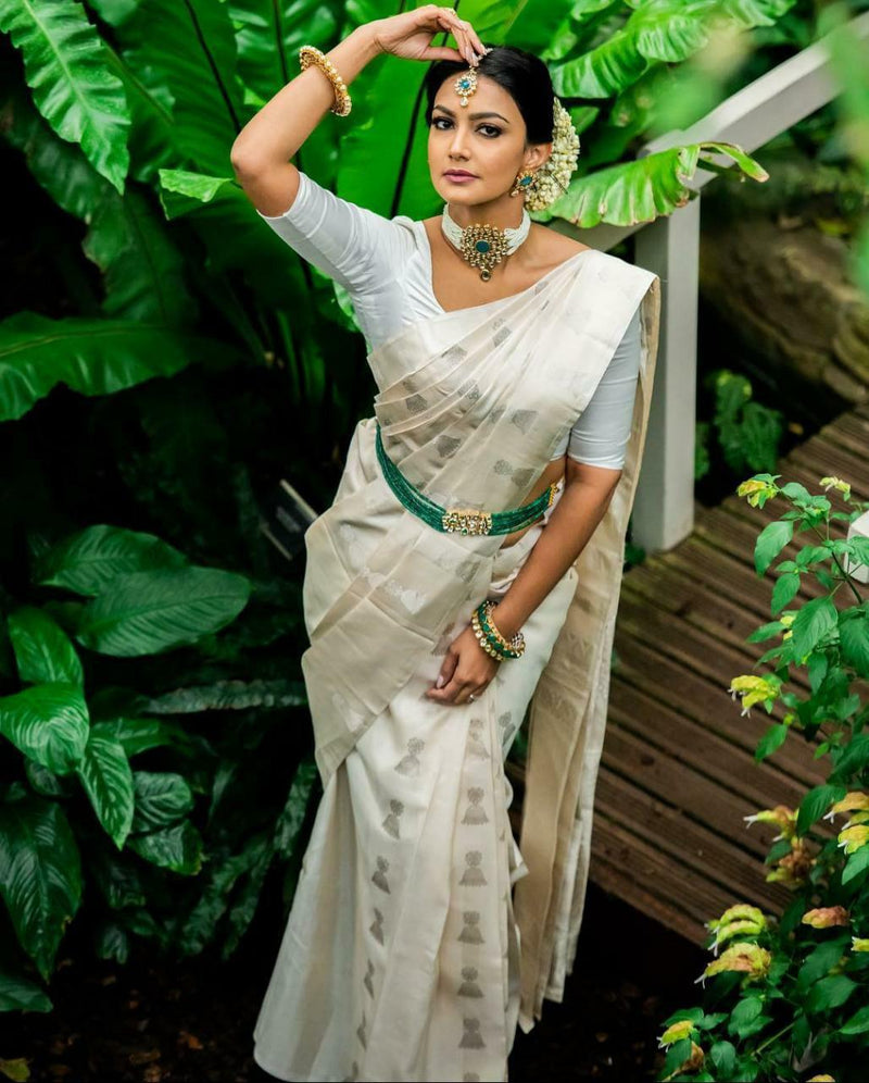 Bridal Special Lichi Silk Saree with Royal Zari