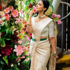 Bridal Special Lichi Silk Saree with Royal Zari