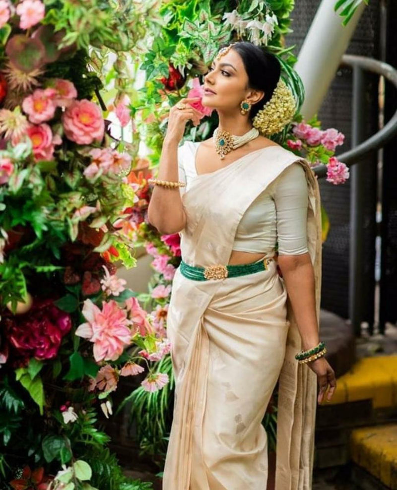 Bridal Special Lichi Silk Saree with Royal Zari