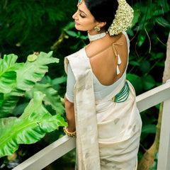 Bridal Special Lichi Silk Saree with Royal Zari