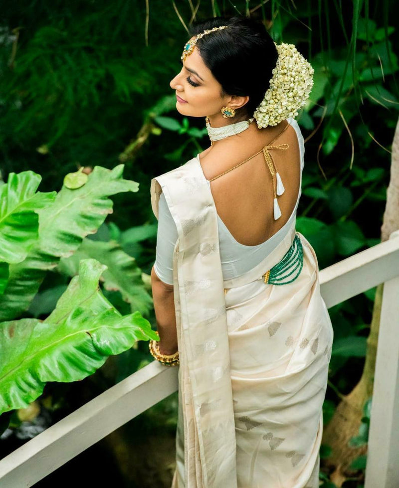 Bridal Special Lichi Silk Saree with Royal Zari