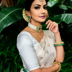 Bridal Special Lichi Silk Saree with Royal Zari